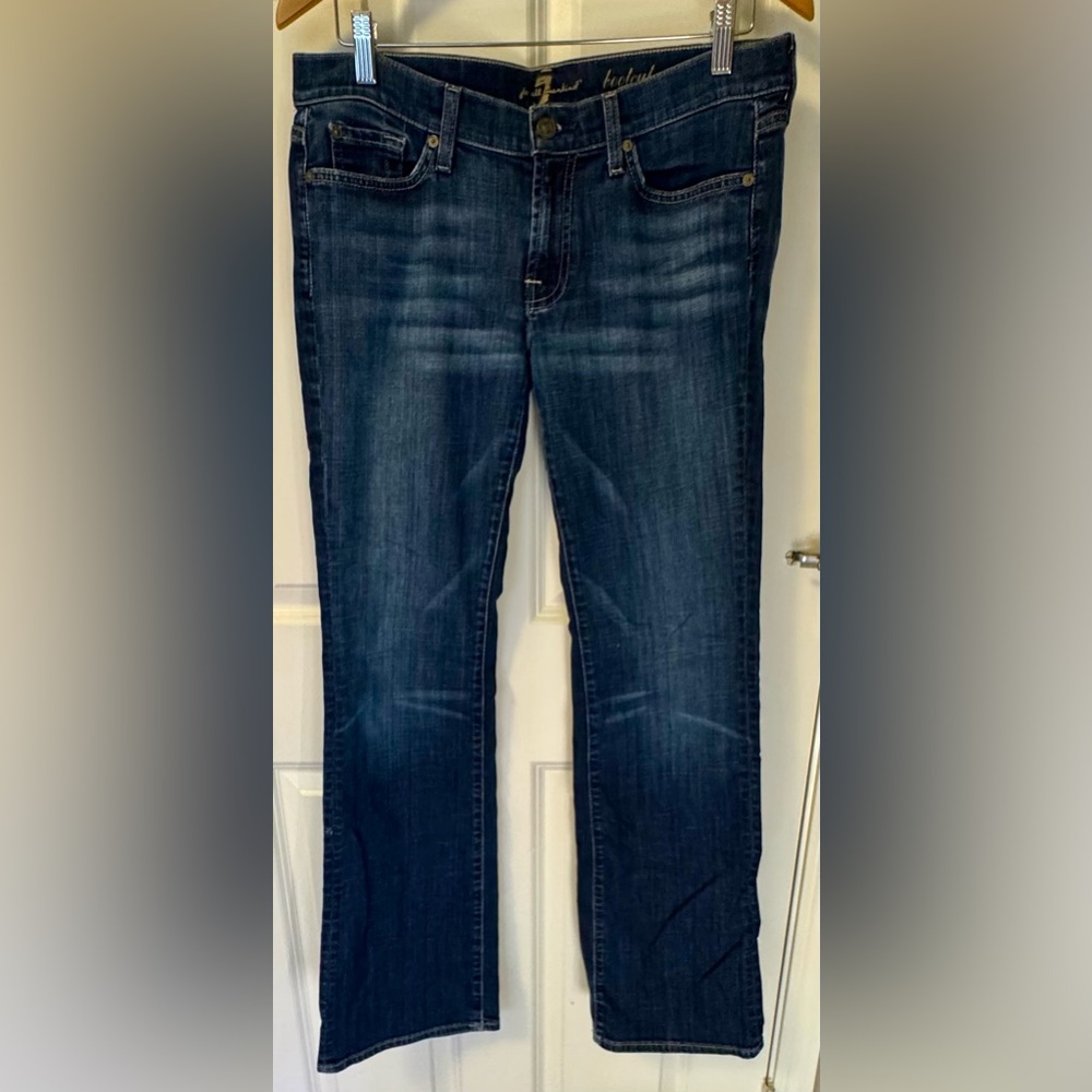 7 For All Mankind Dark Blue Straight Leg Jeans